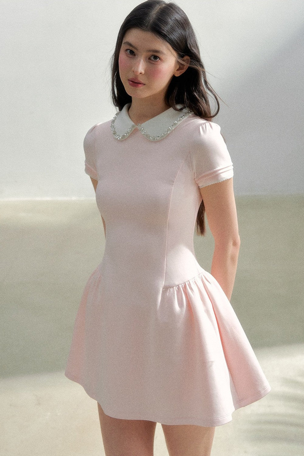 Retro Rhinestone Air Layer Dress