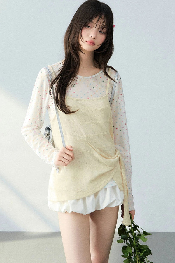 Floral Star Mesh Top Set