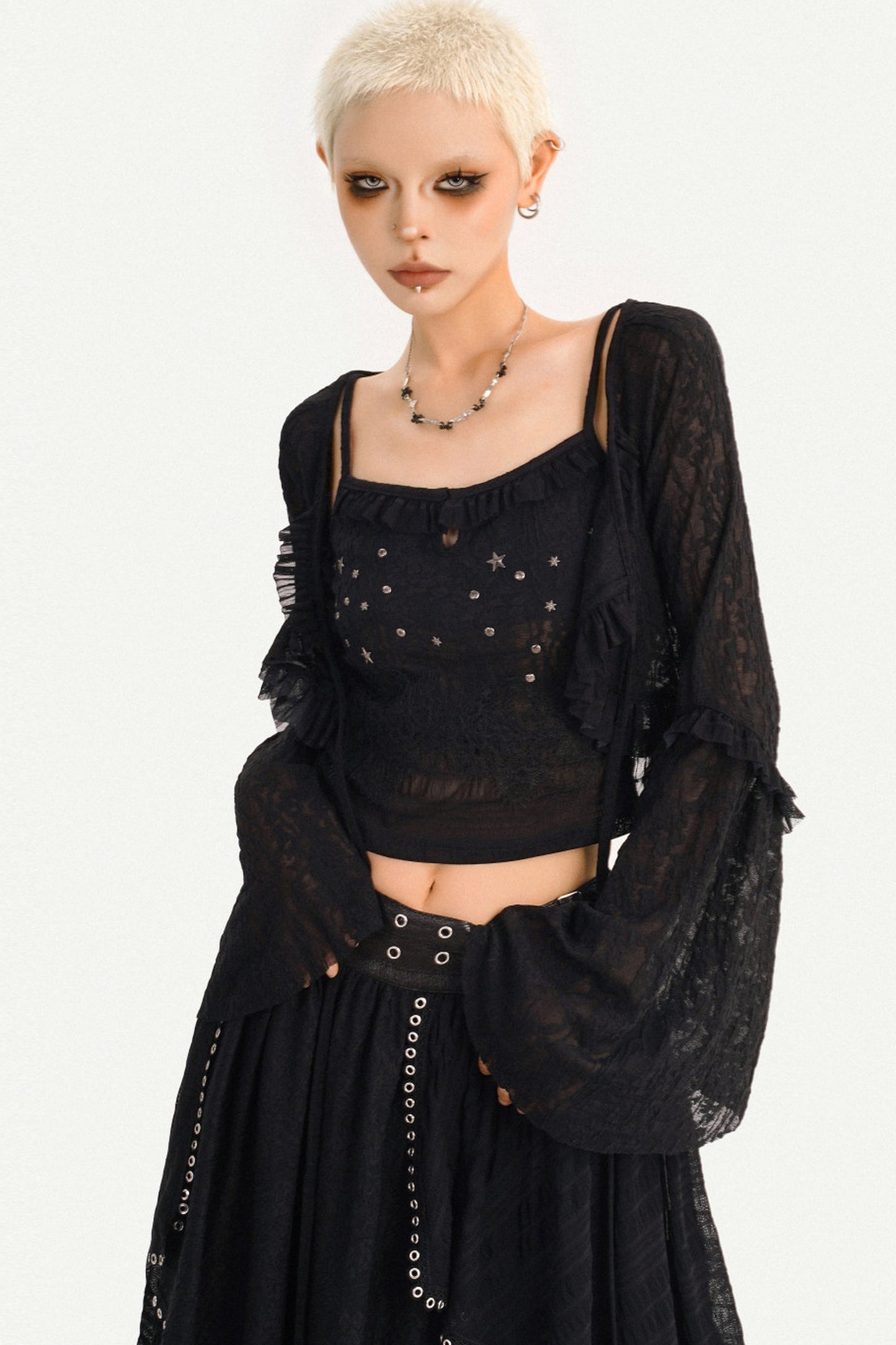 Schwarze schmale Strickjacke