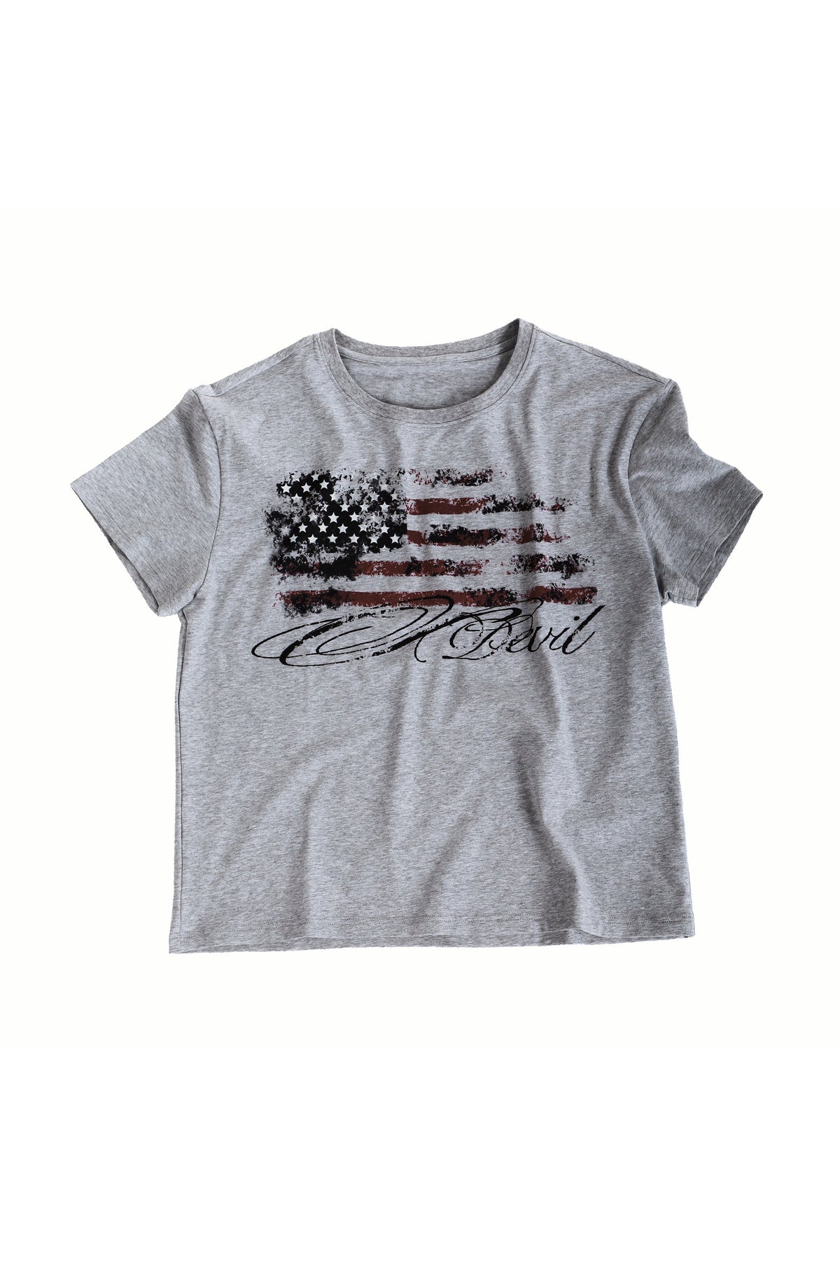 Kurzarm-T-Shirt mit Sternflagge im Used-Look