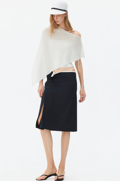 Deconstructed Asymmetrical Slit Skirt