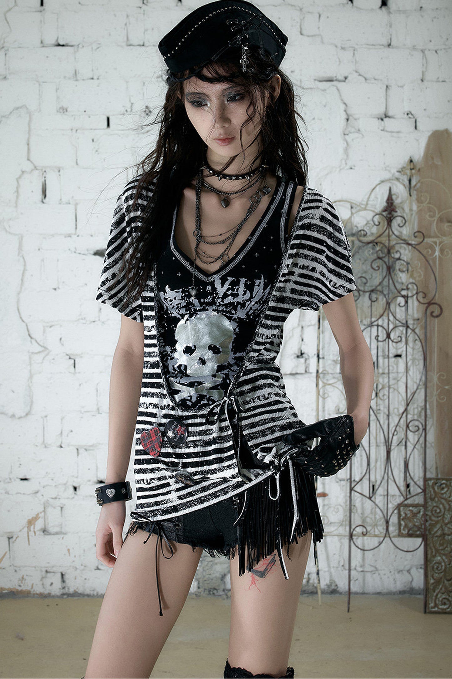 Vintage Asymmetrical Printed Top