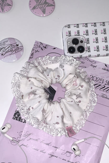Cross Floral Hair Tie Scrunchie