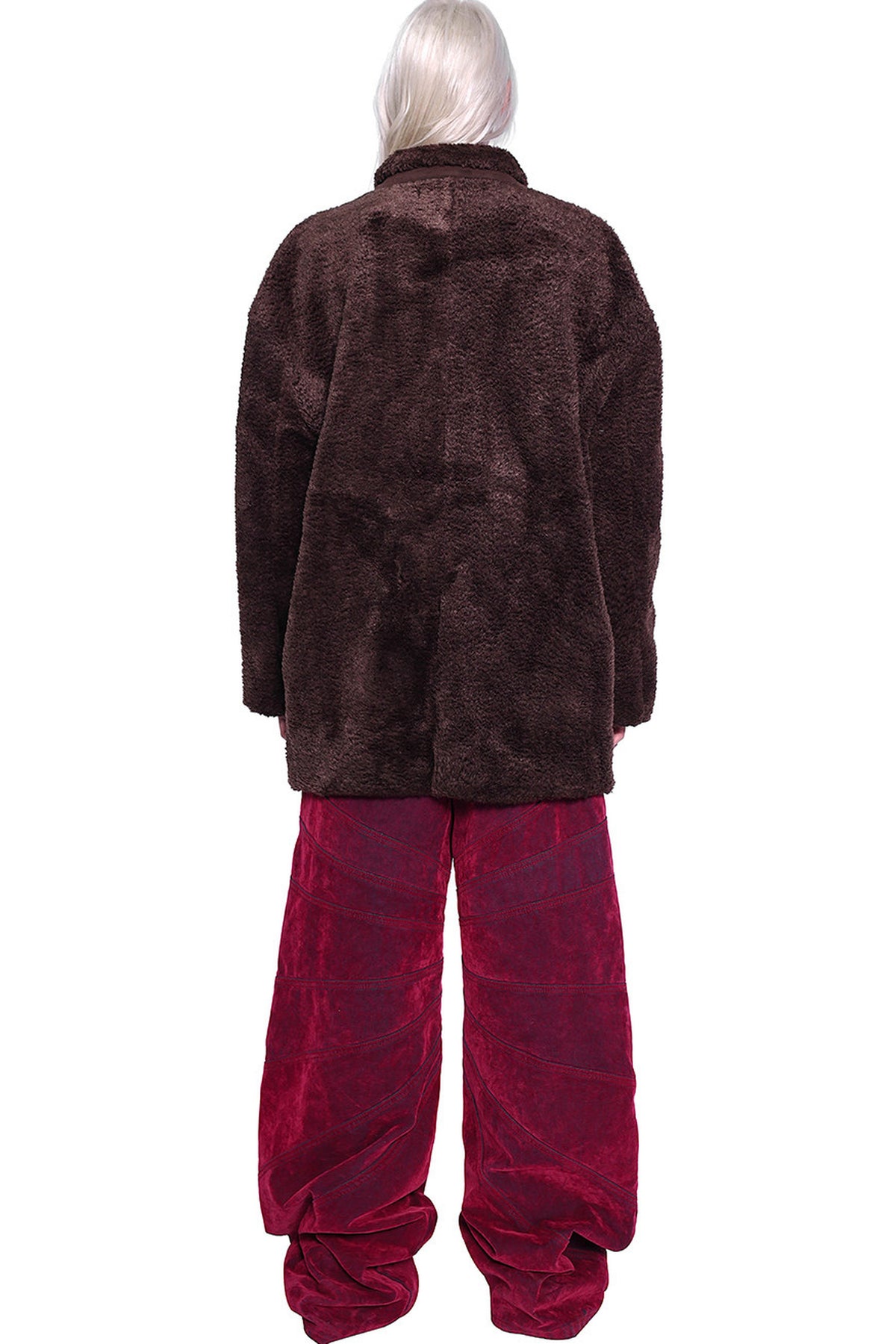 Red Ray Structure Velvet Loose Fit Jeans