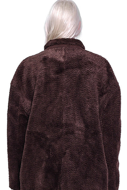 Caramel Suede Oversized Silhouette Jacket