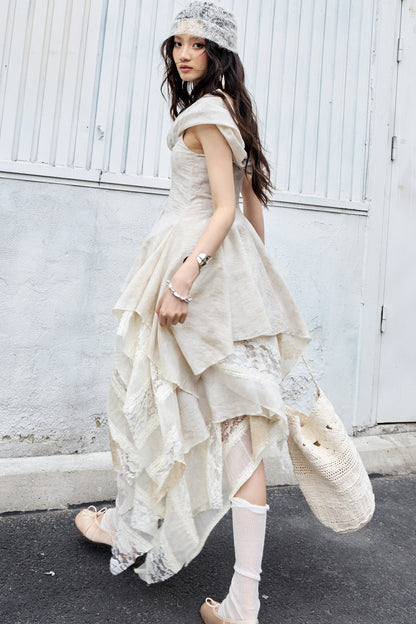 Sculpture-Like Twisted Collar Two-Piece Set-Up