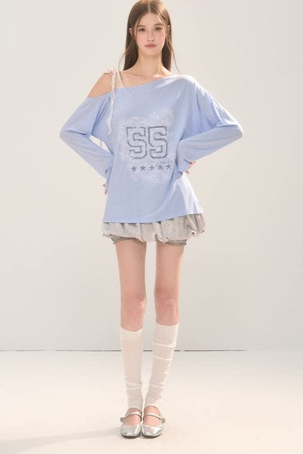 Asymmetrical Lace Shoulder Top