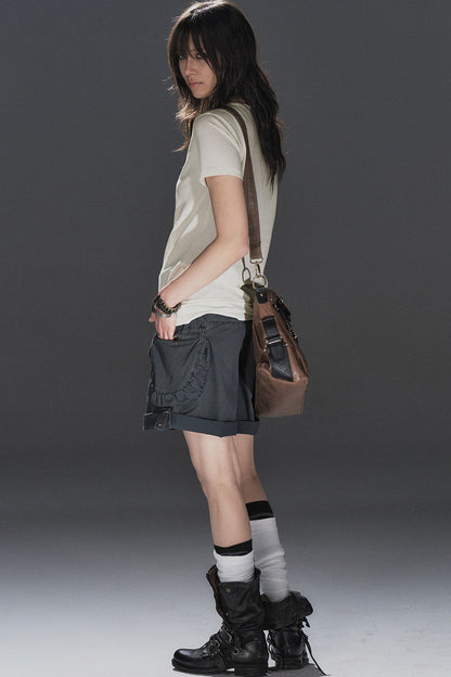 Shorts stile urbano plissettati multi-tasca
