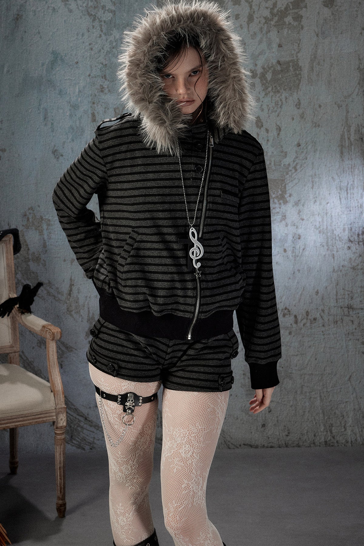 Slim-Fit Striped Shorts