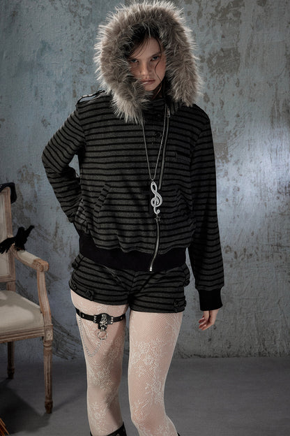 Slim-Fit Striped Shorts