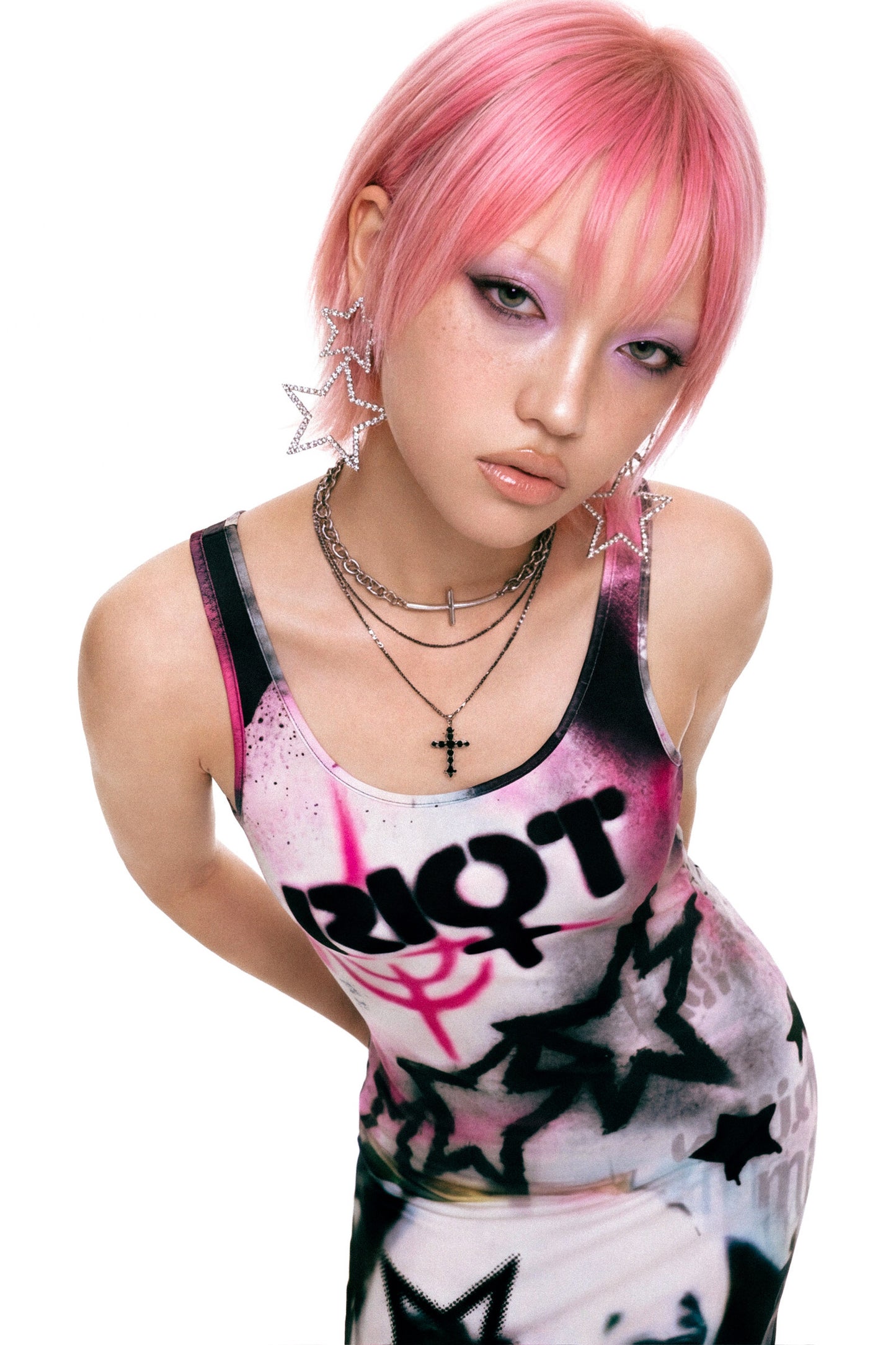 Punk Graffiti Slim-Fit Dress