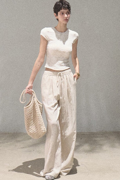 Lace Splice Short Sleeve Top