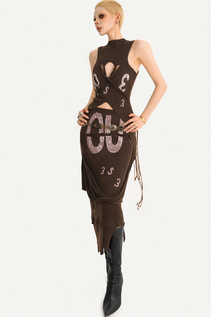 90s Cutout Knit Vest and Skirt Set-Up