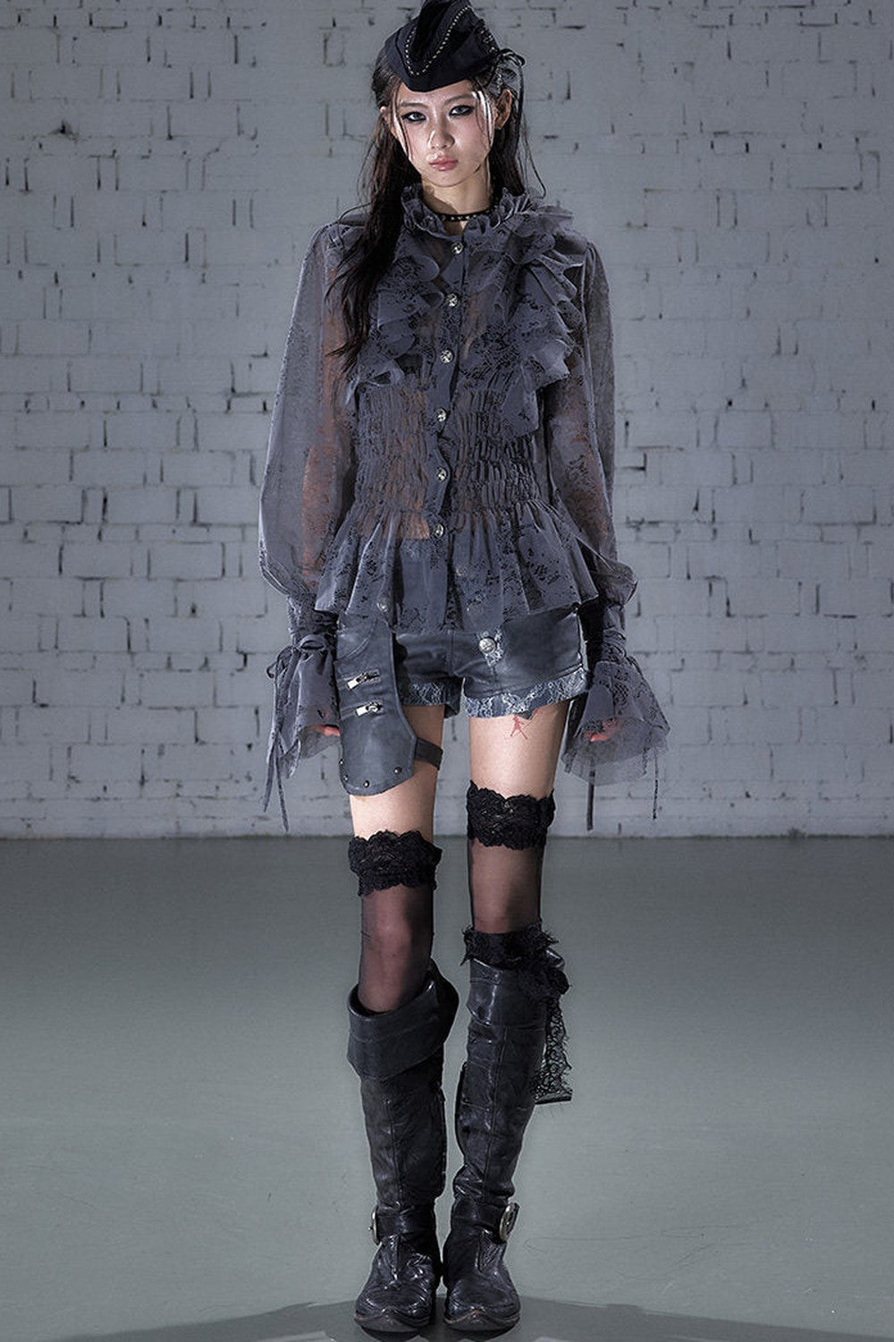 Lace Ruffle Collar Blouse