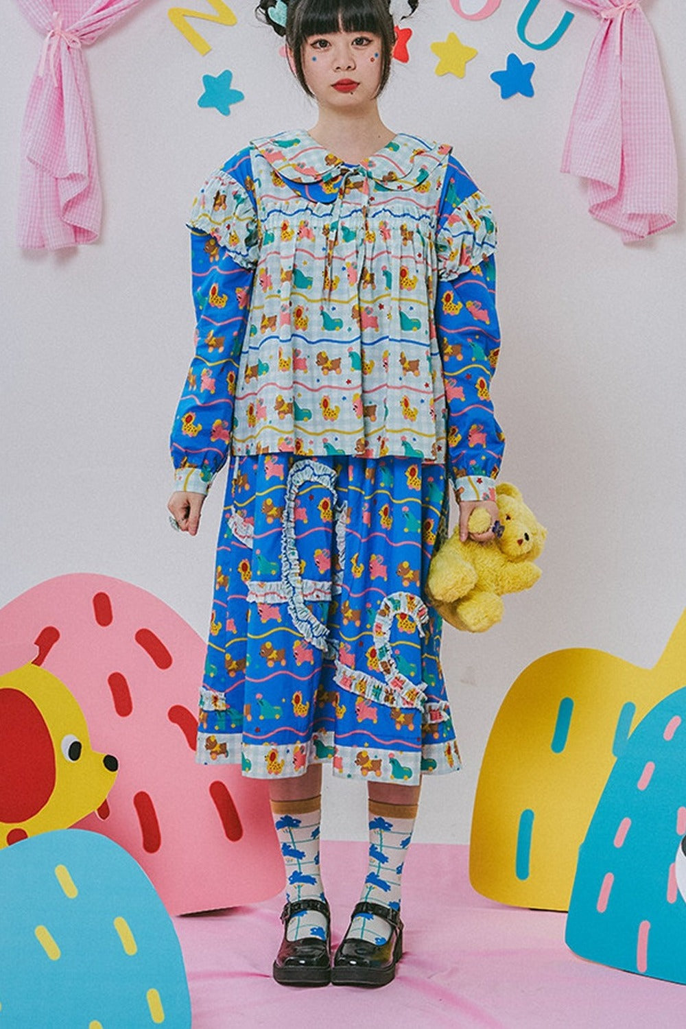 Japanese Style Floral Print Vest