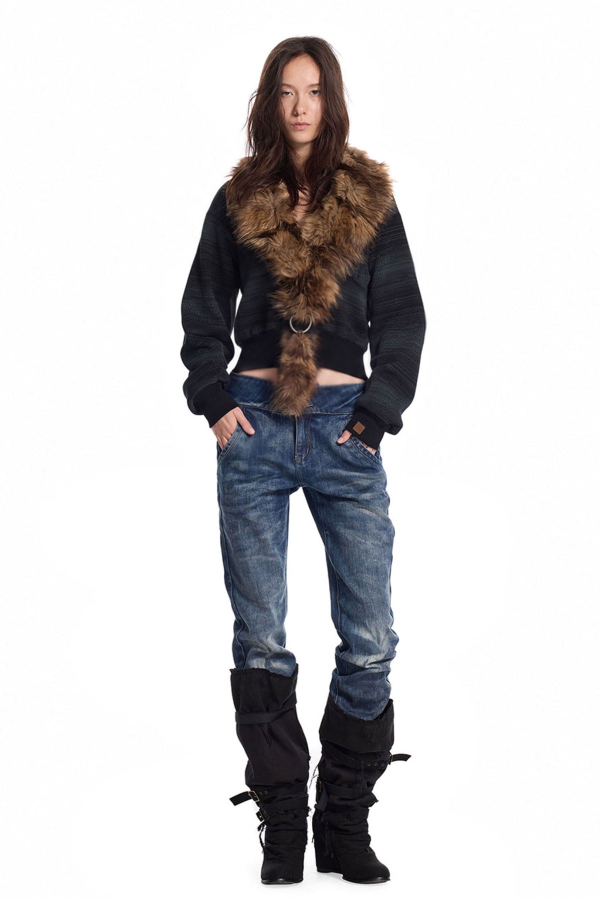 Detachable Ring Knit Jacket