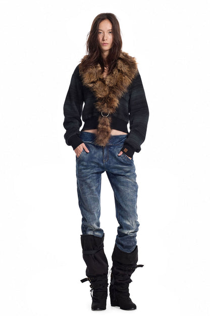 Detachable Ring Knit Jacket
