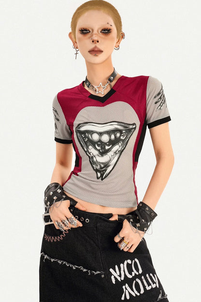 Ripped Graffiti Wide-Leg Jeans