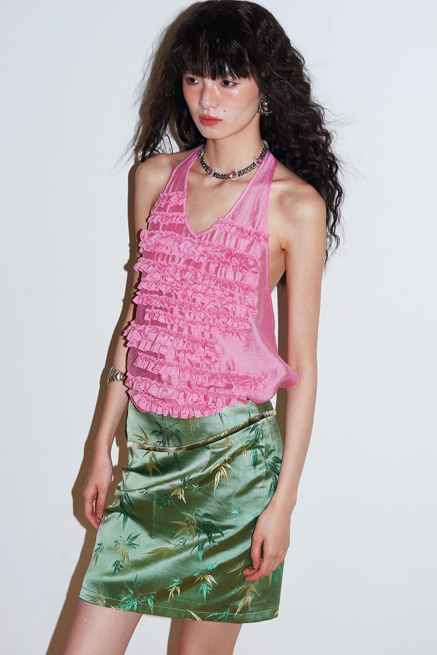 Bamboo Leaf Jacquard Skirt