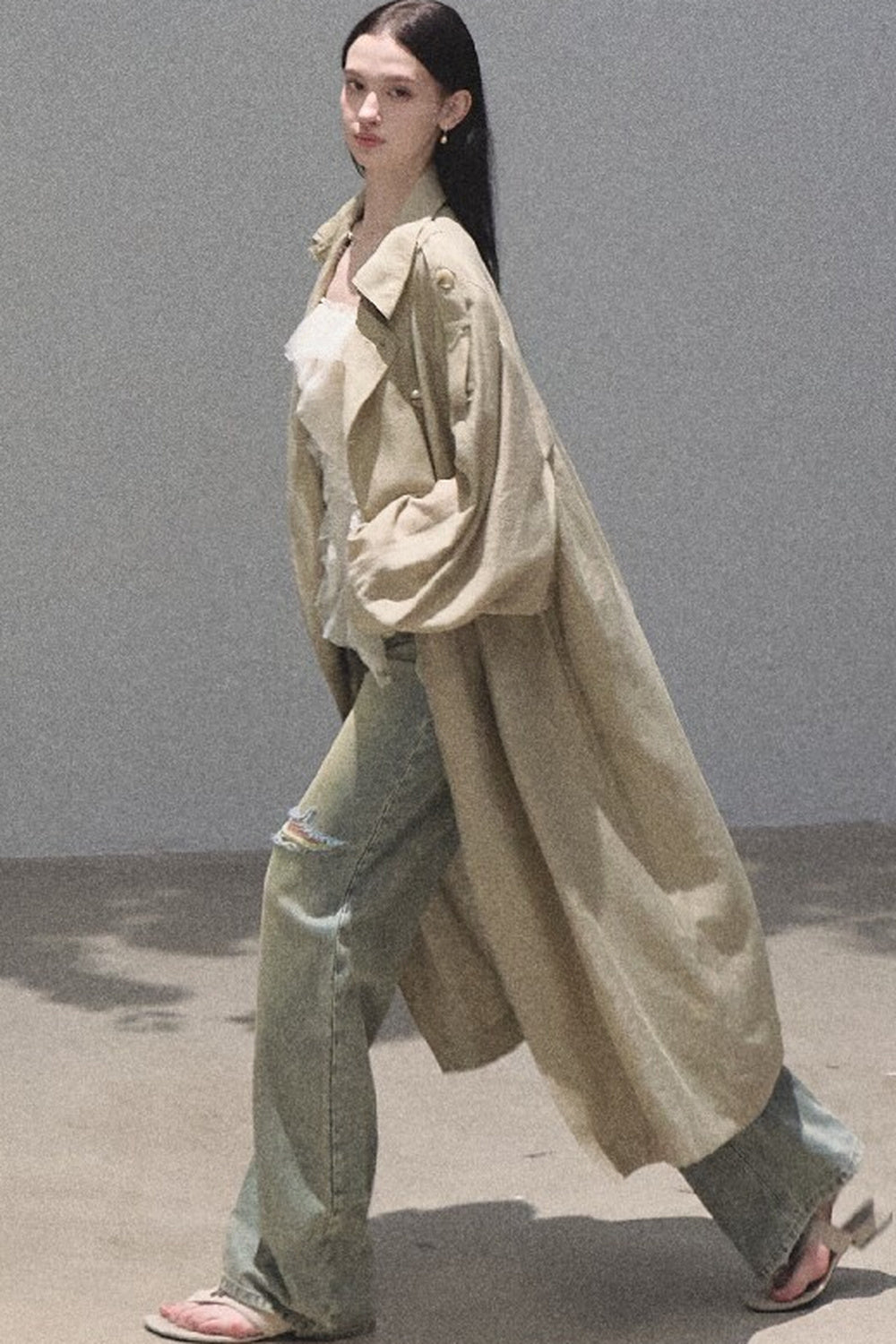 Cappotto parasole in acetato e lyocell