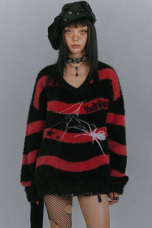 Spider Striped Mohair Sweater