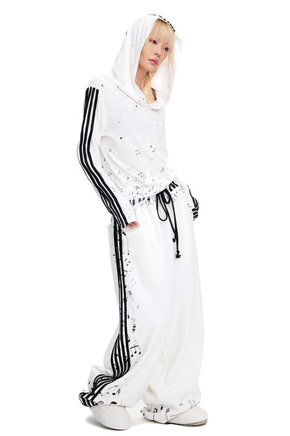 Musical Notation Printed Sweatpants
