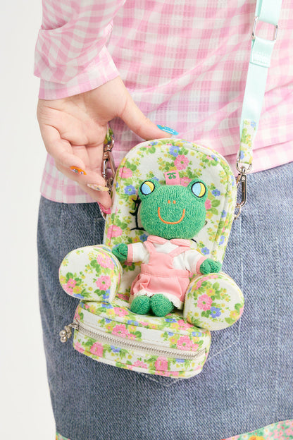 Borsa a tracolla a quadri floreali stile sofa
