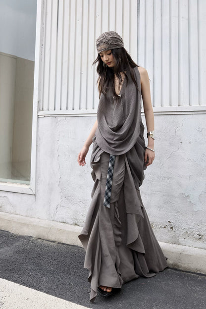 Bohemian Distressed Ruffled Skirt