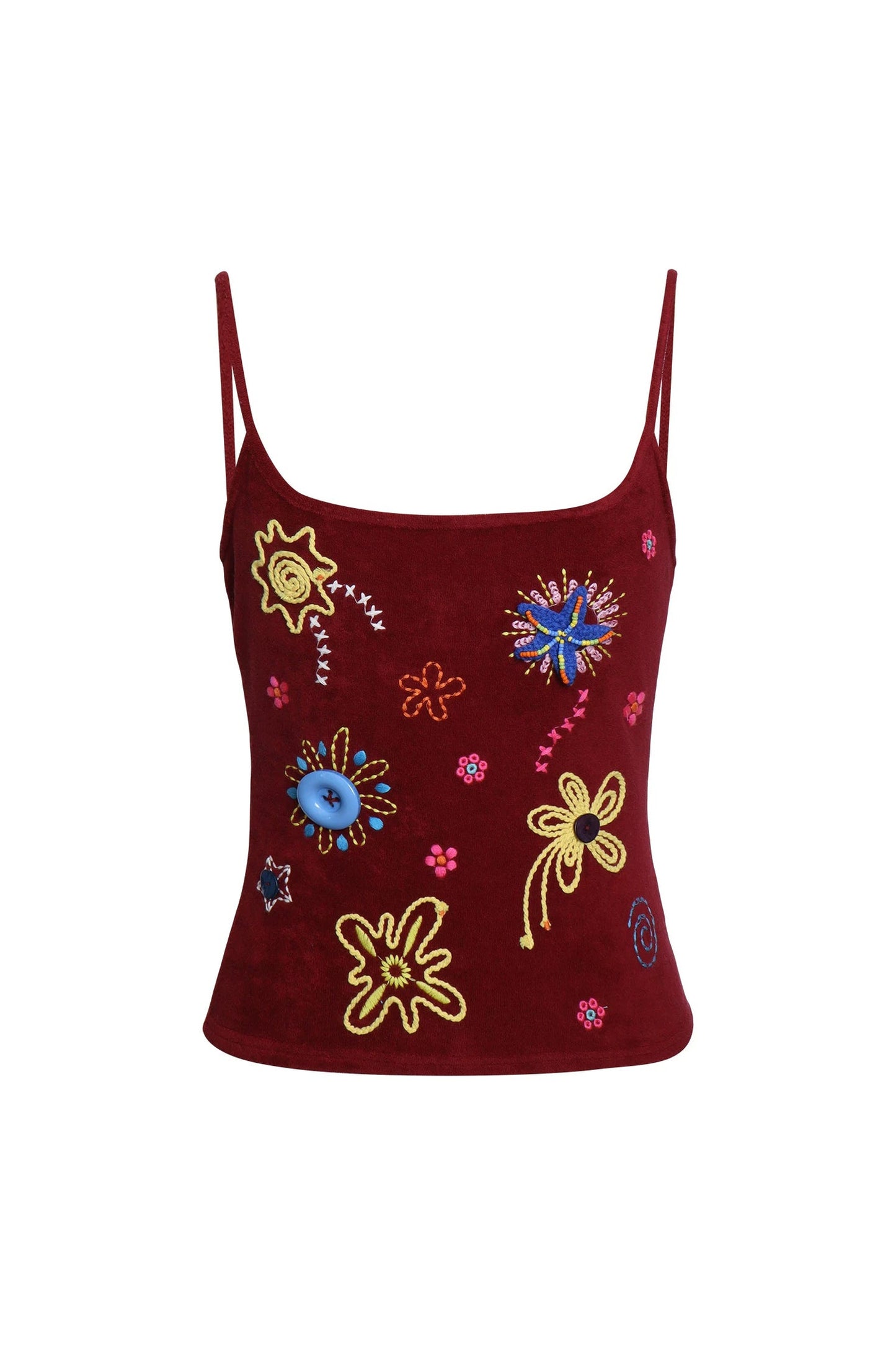 Colorful Rope Embroidery Camisole