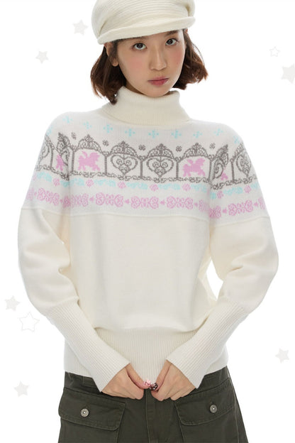 Batwing Sleeve Fair Isle Sweater