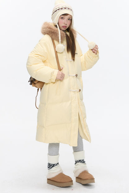 Cream Yellow Horn Button Down Coat