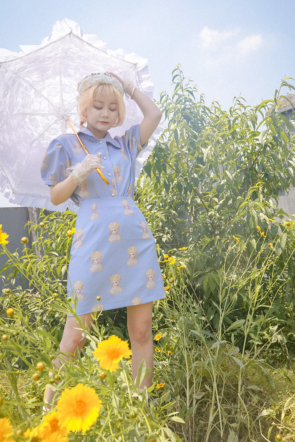 Hand-Painted Ceramic Doll Skirt