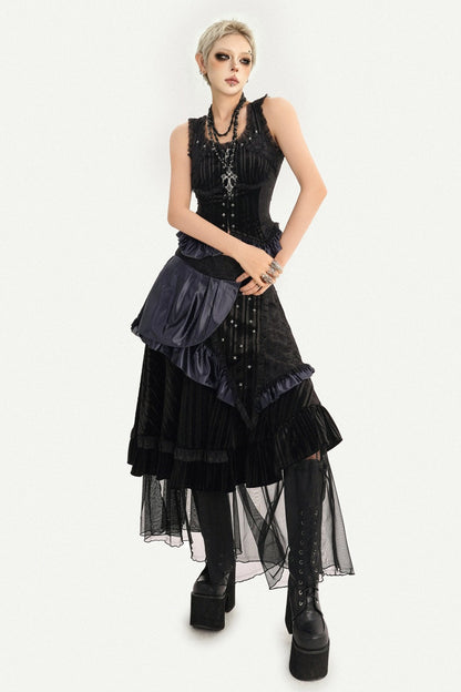 Black Lace Ruffle Camisole