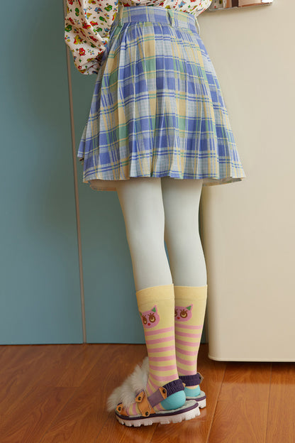 Ensemble de chaussettes mi-mollet à rayures colorées avec ours