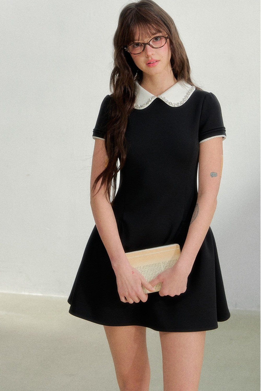 Retro Rhinestone Air Layer Dress