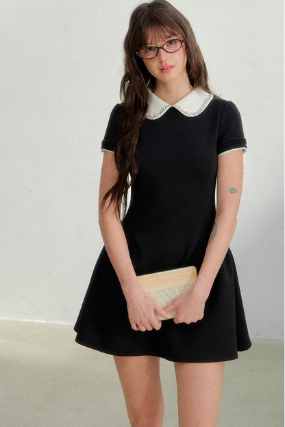 Retro Rhinestone Air Layer Dress