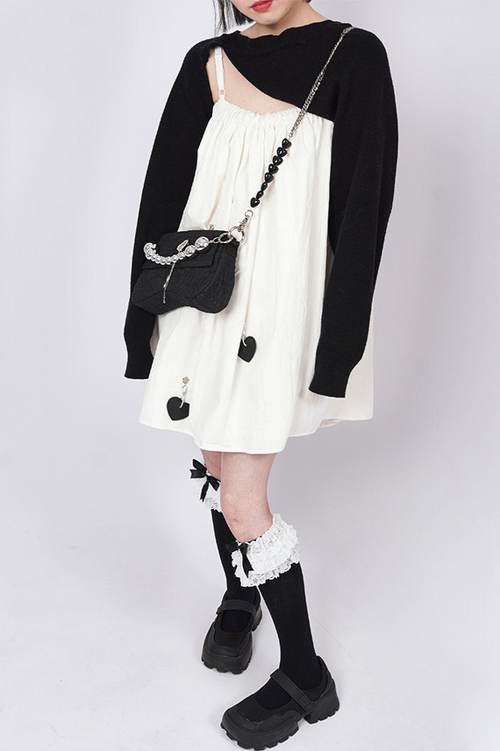 Pearl Pleated Crossbody Bag