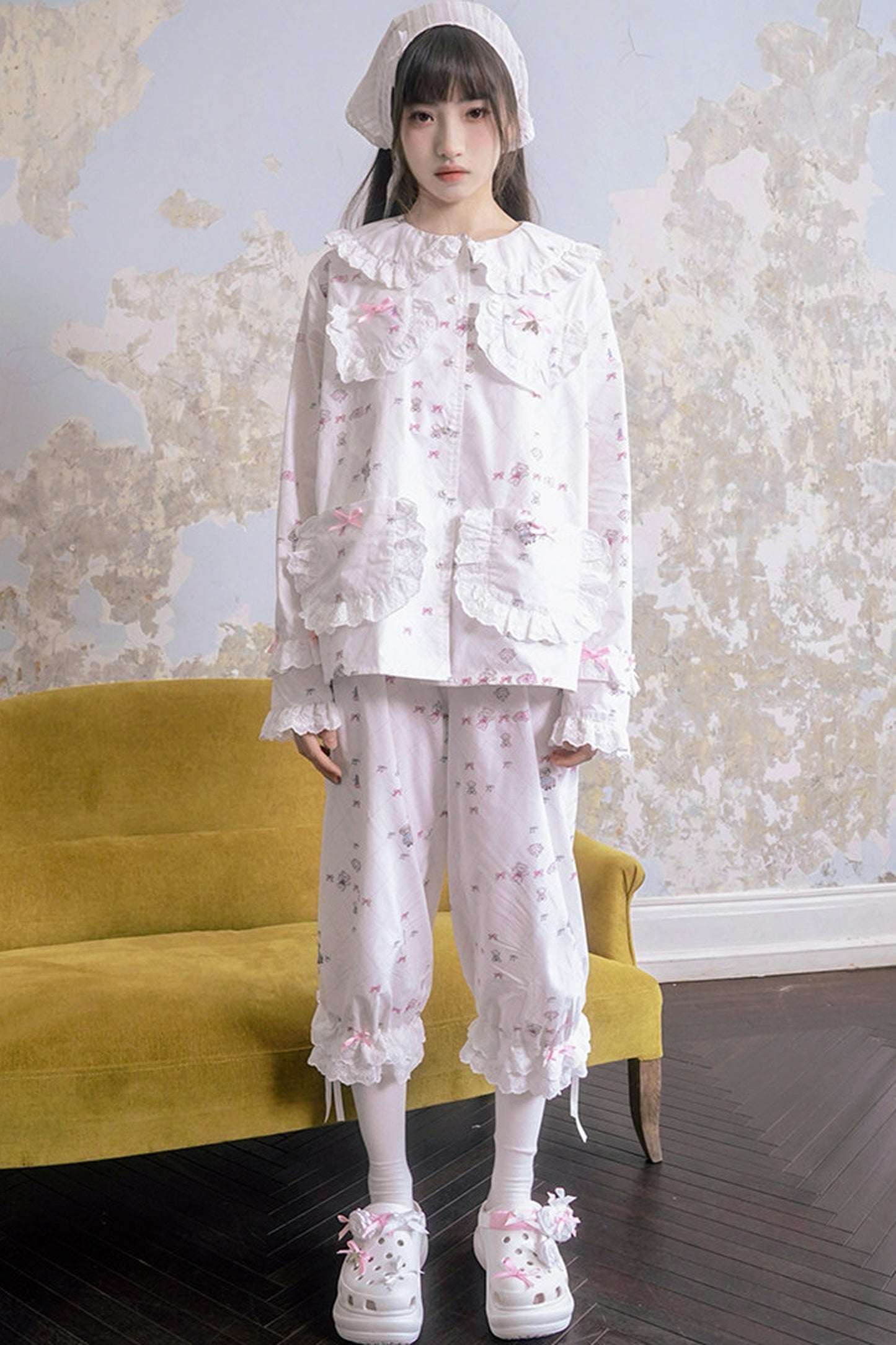Milkyhearts pantaloni del pigiama con fiocco