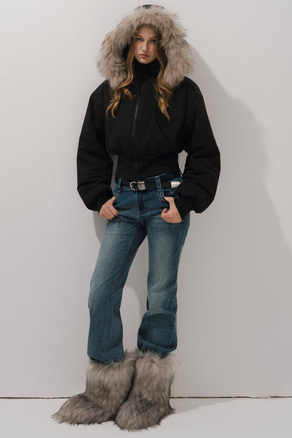 Black Winter Cotton Coat