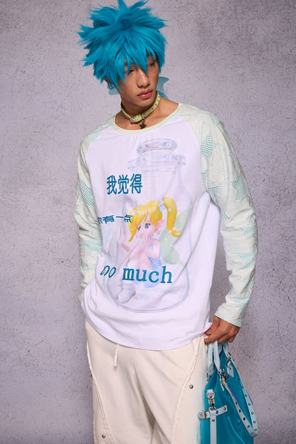 Girl Print Long-Sleeve Top