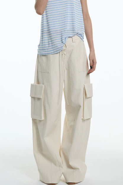 Oatmeal Curved Blade Cargo Pants