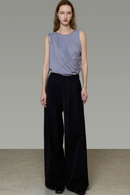 French Style Ruched Sleeveless Camisole