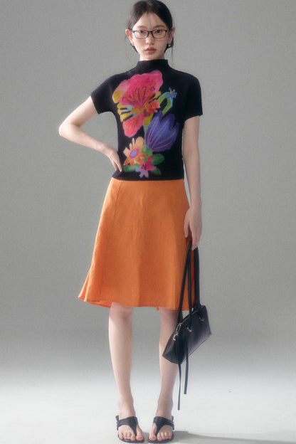 Tencel Linen A-Line Fishtail Skirt