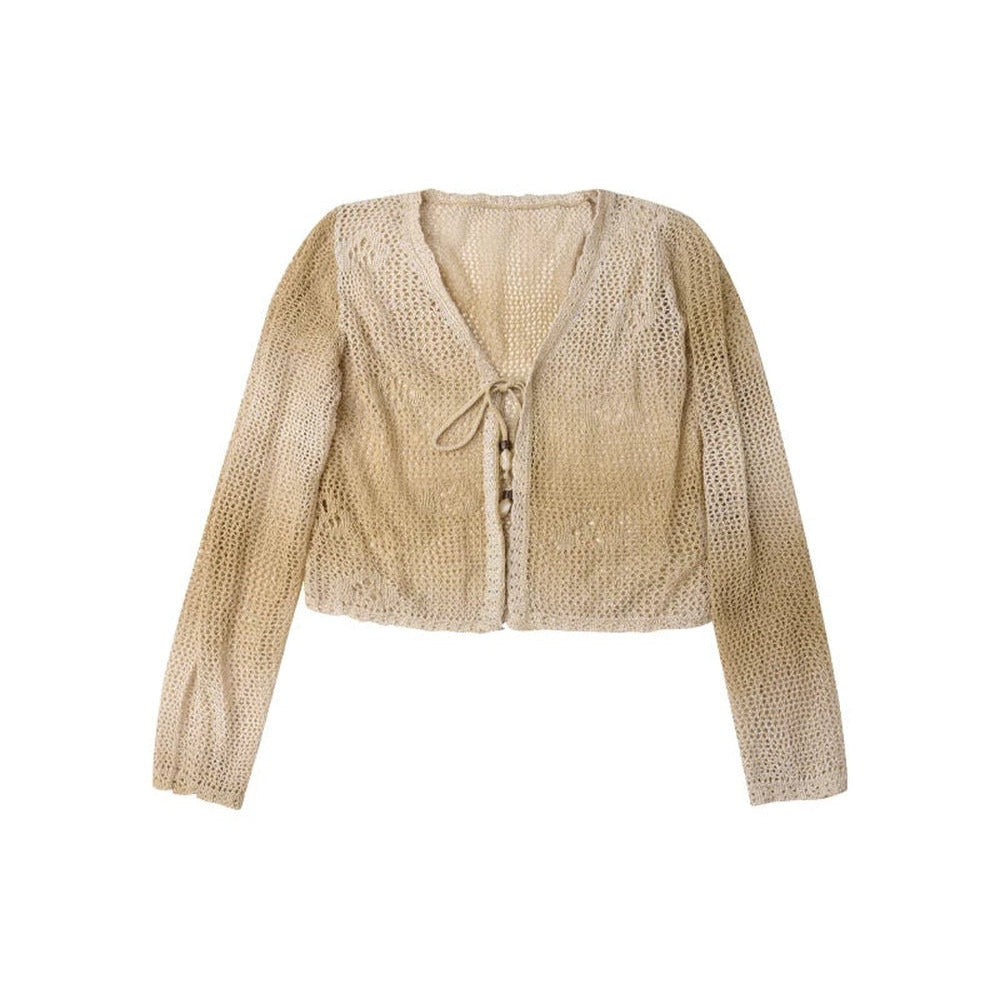 Cardigan romantico retrò floreale traforato