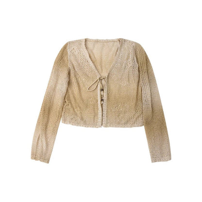 Cardigan romantico retrò floreale traforato