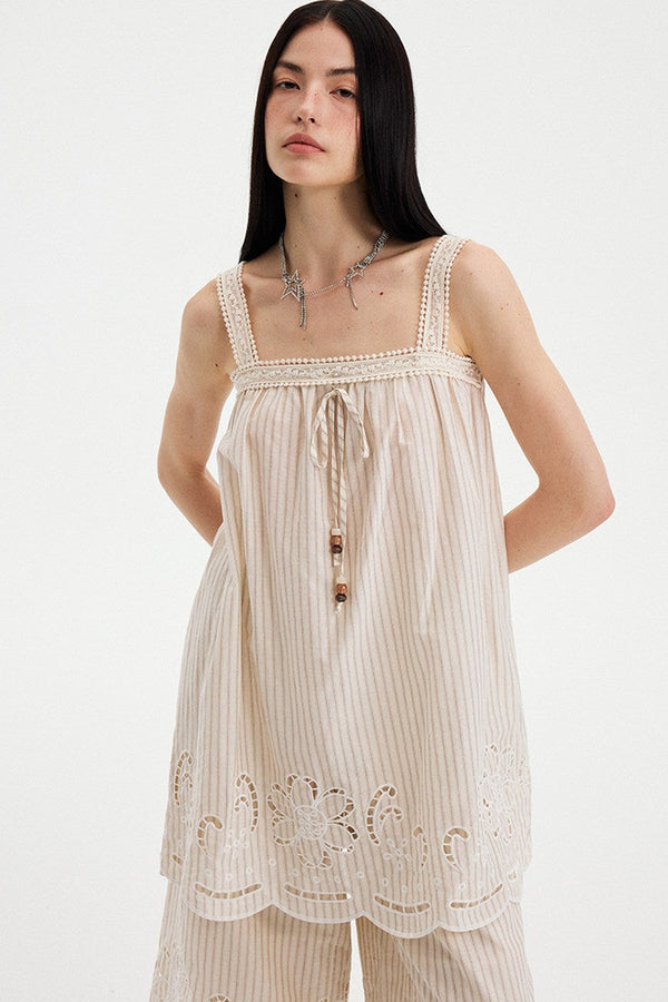 Embroidered Cutout Camisole Set-Up