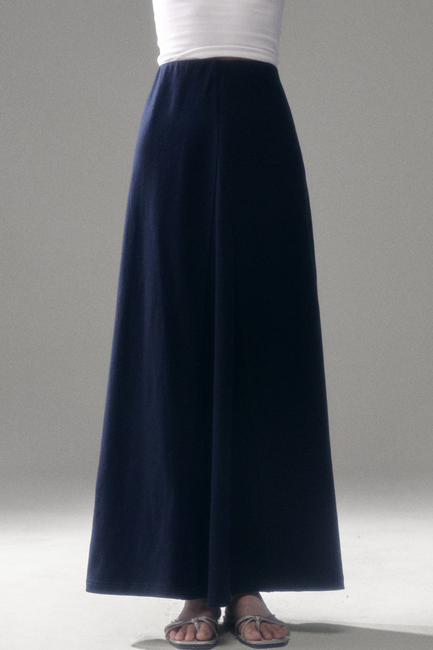 Cotton Blend A-Line Skirt