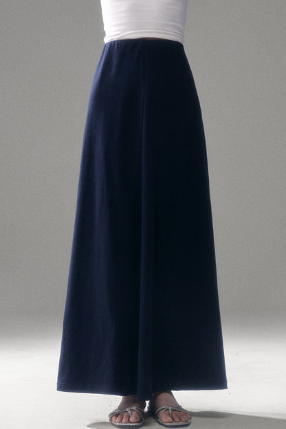 Cotton Blend A-Line Skirt