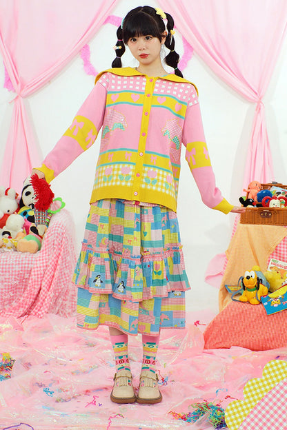Veste cardigan tricotée colorée