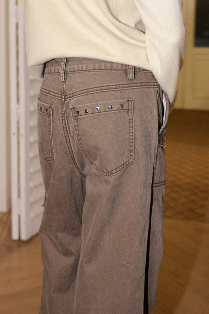 Bamboo Cotton Flared Workwear Pants